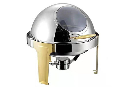 Chafing Dish-Round-Rollup with window-6Ltr