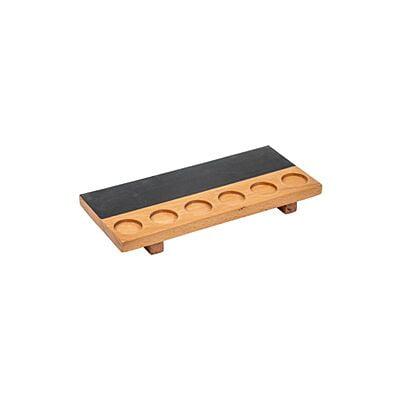Wood Serving Tray with Chalkboard Panel